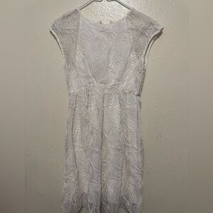 Zara White Textured Mini Dress